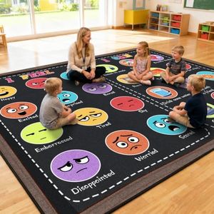 GRAMBET Large Classroom Rug Elementary 8x10 ft, Rug for Classroom