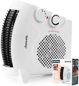 Rainberg Fan Heater with 2 Heat Settings 1000/2000W & Cool Function, Electric Heater, Room Heater with Variable Thermostat, Heaters For Home, Low energy. (FH-313)