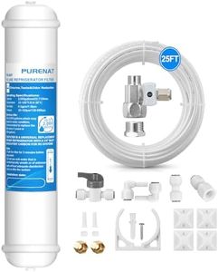 Inline Water Filter Kit for Refrigerator and Ice Maker,1/4" Quick Connect Post Carbon Filter Replacement for Reverse Osmosis Water System with Feed Water Valve,1/4" Water Line and Fittings