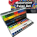 Professional Watercolor Paint Set Adult 36 Water Colors for Adult Paints Kit Color Pallet 36 pc Palette with Brush Pen | Water Color Paints to Paint with Water Portable Travel