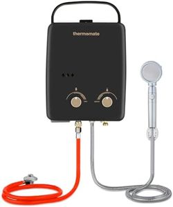 Calentador de agua a gas thermomate AZ132 5L portátil de propano calentador de agua sin depósito para duchas al aire libre, caballos, camping, autocaravana, 30/37 mbar