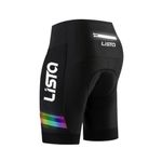 Lista Men's Cycling Shorts 3D Padded Breathable Colorful Reflective Sports Elastic Road Bike Anti-slip Tights (XL) Black