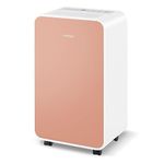 COSTWAY 2500 Sq. Ft Dehumidifier for Basement, 32 Pint Portable Quiet Dehumidifier with Drain Hose, Sleep Mode, 24H Timer, Auto Shut Off, Auto Defrost, Home Dehumidifer for Bedroom Bathroom (Pink)