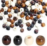 400Pcs Large Hole Barrel Wood Beads