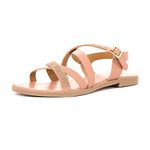 Cleo Pink Flat Sandal for Women - Size 4