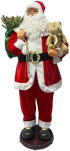 Fraser Hill Farm 4.9-Ft. Animated Musical Santa with Teddy Bear
