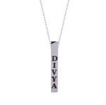 GIVITAS Customized Bar Pendant Necklace For Women (Silver) | Personalised Name Pendant For Girls | Custom Name Necklace