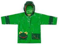 Kidorable Green Frog PU All-Weather Raincoat for Boys with Fun Frog Mouth Pocket, Green, 5-6