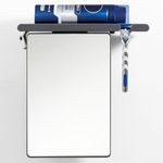 TAILI Shower Mirror Fogless for Shaving with Razor Holder, Fog Free Shower Mirror Suction Wall Mounted for Men & Women, Shatterproof, Removable, Rust-Proof & Waterproof, Grey