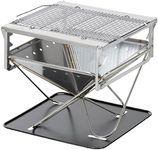 Snow Peak Takibi Fire & Grill - Foldable Fire and Grill, Perfect for Backyards, Patios, Camping, Packable Fireplace and Grill