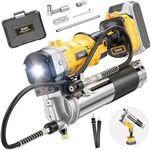 DIYtoolifz Cordless Grease Gun Compatible with DeWalt 20V Battery, 12000PSI High-Pressure with 2-in-1 Rotating Handle, 39.4" Hose & 4 Couplers for Bulk & Cartridge Grease (Tool Only)