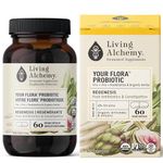 Gut Health Supplements - Your Flora Probiotic Regenesis with Fermented Soybean, Artichoke, Chicory, Prebiotics, Digestive Enzyme, & Probiotics for Men & Women - Vegan, Non-GMO - Living Alchemy, 60 Pcs