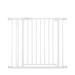 hauck Open N Stop 2 Set with 9cm Extension, White - Pressure Fit Baby Gate 84-89 cm for Doors and Stairs, Closes Manually, Opens to Both Sides with One Hand, Metal, Mounting Accessories Included