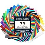 TAVOLOZZA Permanent Adhesive Vinyl Sheets - 12”x 12” - 79 Sheets Assorted Colors (Matte and Glossy) Includes Squeegee Works with Cutting Machines Such as Cricut