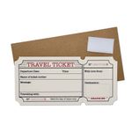 DIY White (with Gold Shimmer) Travel Ticket Holiday Surprise Card, Scratch and Reveal your Surprise Destination. Perfect for valentines, birthdays and anniversary’s!