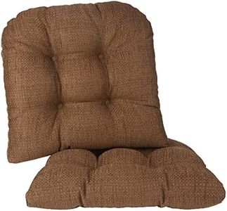 Klear Vu Tyson Overstuffed Universal Non-Slip Dining Chair Cushions for Kitchen Decor or Office Use, U-Shaped Skid-Proof Seat Pad, 15x15 Inches, 2 Count (Pack of 1), Chocolate