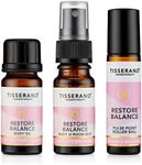 Tisserand Aromatherapy - Restore Balance Discovery Kit - Roller Ball, Body Oil & Mist - Perimenopause, Menopause & Menstruation Support Women - Rose, Clary Sage & Geranium - Natural Essential Oils