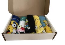 FIVE Pairs of Simpsons Socks in a Box UK Adult SZ 4-9 / Gift for Husband/Boyfriend/Son/Gift For an Simpsons Fan/Simpsons Gift/Simpsons Socks