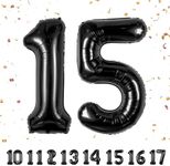 Number Balloons 15,Black Balloons 1