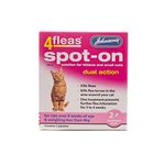 WUNDAPETS JOHNSONS 4FLEAS SPOT ON DUAL ACTION KITTENS & SMALL CATS FLEA TREATMENT, KILLS FLEAS & FLEA LARVAE