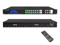 MT-VIKI 4K HDMI Matrix Switch 8x8, 4K@30Hz Rack Mount Switcher & Splitter with Backlit RS232 LAN Port and EDID, Built-in US ADI Chip (8 in 8 Out)