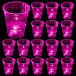 mishunyus (Pink) Glow-in-The-Dark Cup Set for Party Event Fun, 24 Glowing Cups, Wedding House Parties Birthdays Concerts Weddings BBQ Beach Holidays