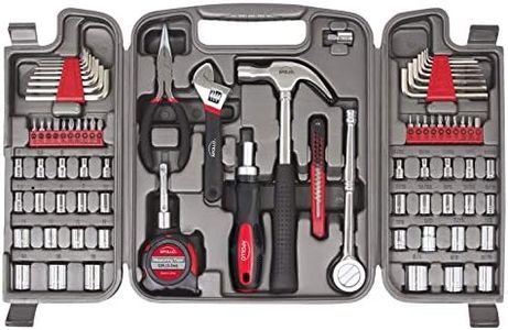 Apollo Tools 79 Piece Multi-Purpose Tool Set with Sockets, Basic Tool Kit for the Garage, Home or on the Road. Includes Essential Tools for Vehicle Maintenance and Repairs - DT9411, Gray