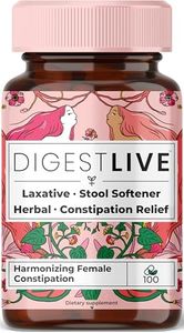 DigestLive Herbal Laxatives for Constipation for Women - 100 Capsules - Natural Constipation Relief and Daily Supplement for Digestive Function, Colon Cleanse, and Detox - Vegan, Gluten and GMO Free