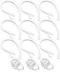 Universal 9 Piece Small Earhooks w/Replacement Earbuds Ear Gels Tips for Plantronics Voyager Edge Wireless Bluetooth - Clear