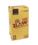 RAW Classic 1 1/4 Pre Roll Cones Unbleached - 75 Cones Per Box