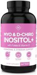 Premium Inositol Supplement - Myo-Inositol and D-Chiro Inositol Plus Folate and Vitamin D - Ideal 40:1 Ratio - Healthy Hormone Balance & Healthy Ovarian Support for Women - Vitamin B8-90 Day Supply