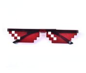 Kizrr Red Thug Life 8-Bit Pixel Pixelated Mosaic Sunglasses! Retro Geeky Gamer