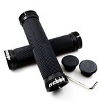 LYCAON Bike Handlebar Grips Non-Slip-Rubber Adjustable Bicycle Handle Grip with Aluminum Lock Mountain Road Foldable Bike MTB BMX with Two End Caps