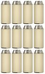 TahoeBay 12 Slim Can Sleeves - Blank Neoprene Beer Coolers – Compatible with 12oz RedBull, Michelob Ultra, White Claw Spiked Seltzer (Khaki, 12)