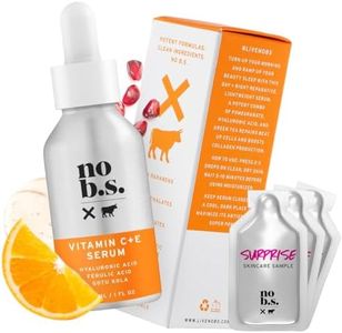 No B.S. (No Bad Stuff) Vitamin C & E Serum, Hyaluronic Acid, Gotu Kola, Ferulic Acid, Vitamin E & C, Face Serum to Protect, Smooth & Brighten Skin, Gluten Free, Vegan, Travel Size, 1 FL Oz