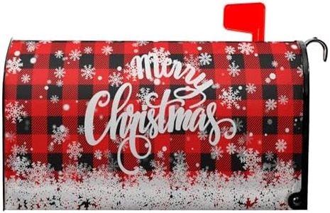 Merry Christmas Mailbox Cover Standard Size 25.5" X 21" Winter Snowflake Mailbox Cover Christmas Decor Oversized Mailbox Covers Mailbox Wraps Letter Post Box Cover for Home Garden Yard Outside