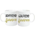 Boyfriend/Fiance - Girlfriend/Fiancee Coffee Mug Couples Sets - Funny His & Her Gifts - Engagement Gifts, Bridal Shower Gifts & Wedding Gifts for The Couple 11oz White Mugs…