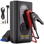 TELUXE Jump Starter with Air Compressor, 120PSI 2500A Car Battery Jump Starter with Digital Tire Inflator, 12V Lithium Jump Box for Vehicles, Car Battery Booster for 8.5L Gas or 6.0L Diesel Engines.