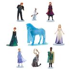 Disney Store Official Frozen 2 Deluxe Figurine Playset, 9 Pc. Set, Includes Anna and Elsa In Their Travel Outfits, Queen Anna, Elsa the Snow Queen, Mathias, Nokk, Sven, Olaf and Kristoff, For Ages 3+