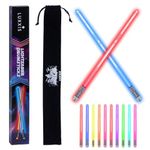 Luxxis Lightsaber Drumsticks for Adults and Kids - Rechargeable Glow Sticks Light up 15 Multi Color Changing Led Drum Sticks - Drummer Accessories Gifts (1 Pair)