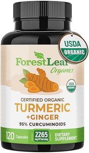 Organic Turmeric Supplement Extra Strength 2265mg - with BioPerine and Ginger for High Absorption -Turmeric Curcumin with Black Pepper Extract, 95% Curcuminoids, Herbal Joint Support 120 Veggie Caps