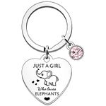 SDOFY Elephant Gifts for Women Girls Elephant Gifts Elephant Keyring Keychain Elephant Lovers Gift Just a Girl Who Loves Elephants