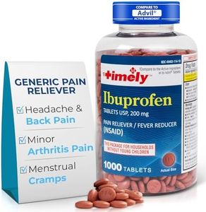 TIME-Cap Labs 1000 Tablets Ibuprofen 200mg Coated - Pain Reliever & Fever Reducer (NSAID) for Adults, Helps with Headache, Back Pain, Muscle Aches, Toothaches, Menstrual Cramps & Minor Arthritis Pain