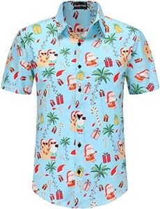 Nosirhoc Christmas Shirts for Men, Mens Christmas Shirt, Christmas Hawaiian Shirt for Men, Santa Shirt, Beach Shirts for Men, Xmas-06, Medium