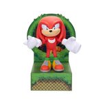 Sonic The Hedgehog 6-inch Knuckles Action Figure with Customizable Face Expressions and Holographic Display Base. Ages 14+ (Officially Licensed by Sega)