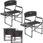 SunnyFeel Portable Camping Director’s Chair Set - Heavy-Duty Folding Chair with Flip-Up Side Table, Cup Holder & Phone Slot - Ideal for Indoor & Outdoor Use