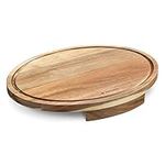 Navaris Corner Countertop Cutting Board - 42 x 32cm Acacia Wood Round Cutting Board - Space Saving Chopping Board for Kitchen Counter Corners