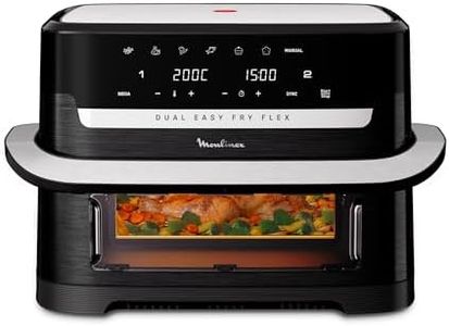 Moulinex Easy Fry Dual Flex, air fryer, Grand tiroir de 9L, Double zone, Séparateur amovible, jusqu'à 8personnes, 7programmes intuitifs, EZ9228F0, noire, Noir