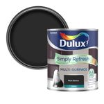 Dulux Simply Refresh Multi Surface Eggsgell Paint - Rich Black - 750ML