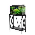 Aquatic Fundamentals 29/37 Gallon Metal/Wood, Aquarium Stand, Console Table, 30.25" L x 13" W, Black